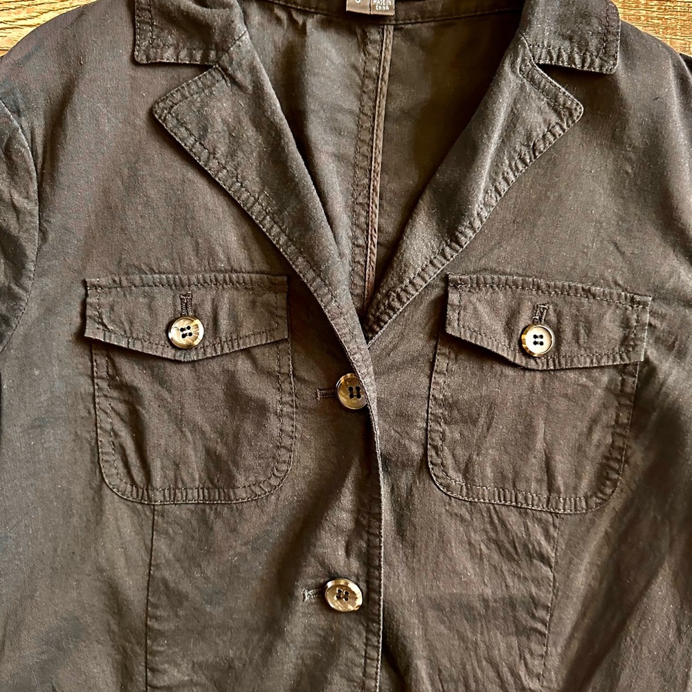 Theory Jacket Black Button Up Size 8 - image 4